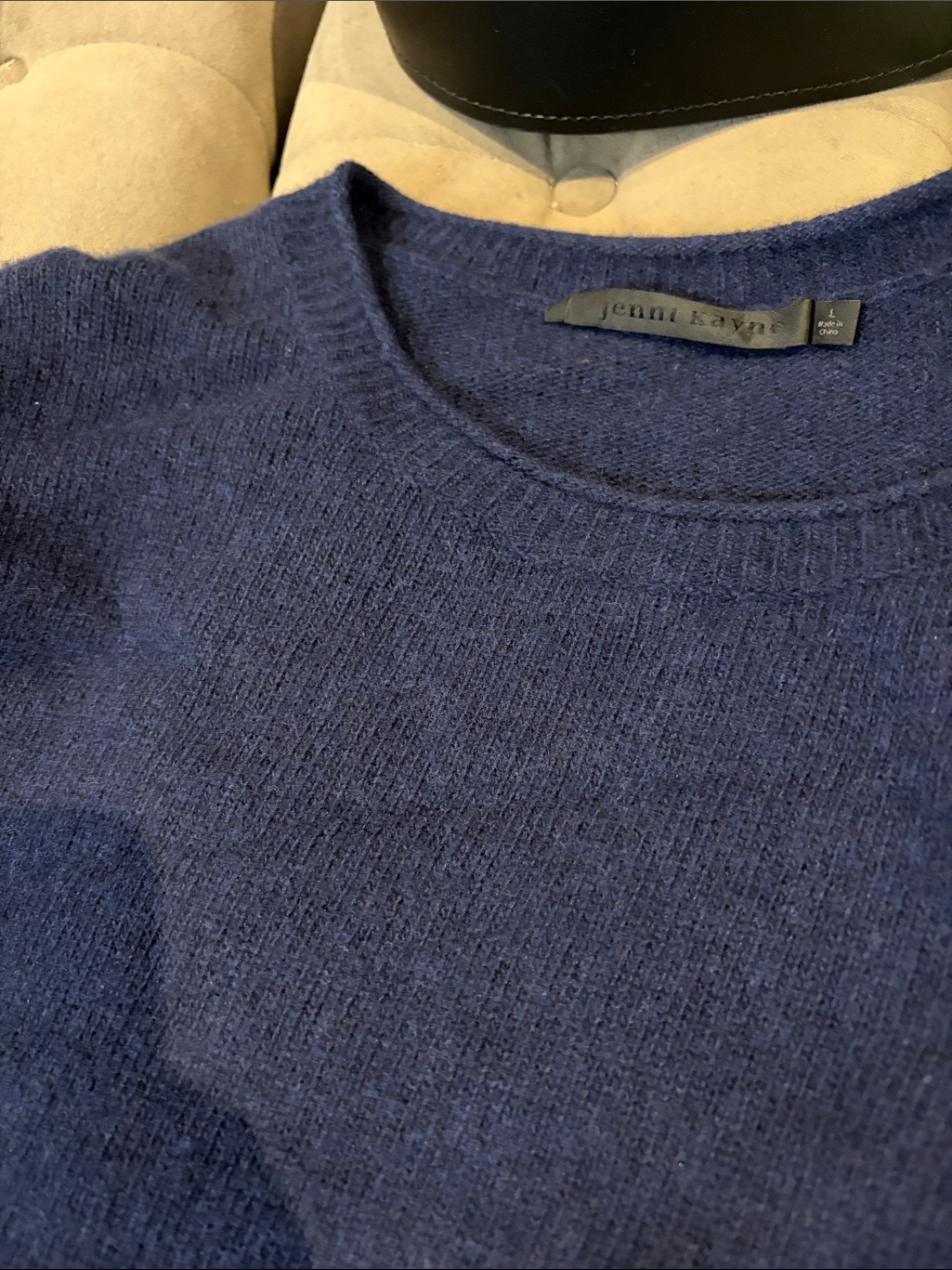 Jenni Kayne Navy Blue Cashmere Blend Everyday Sweater Knit Size L — image 2 of 8